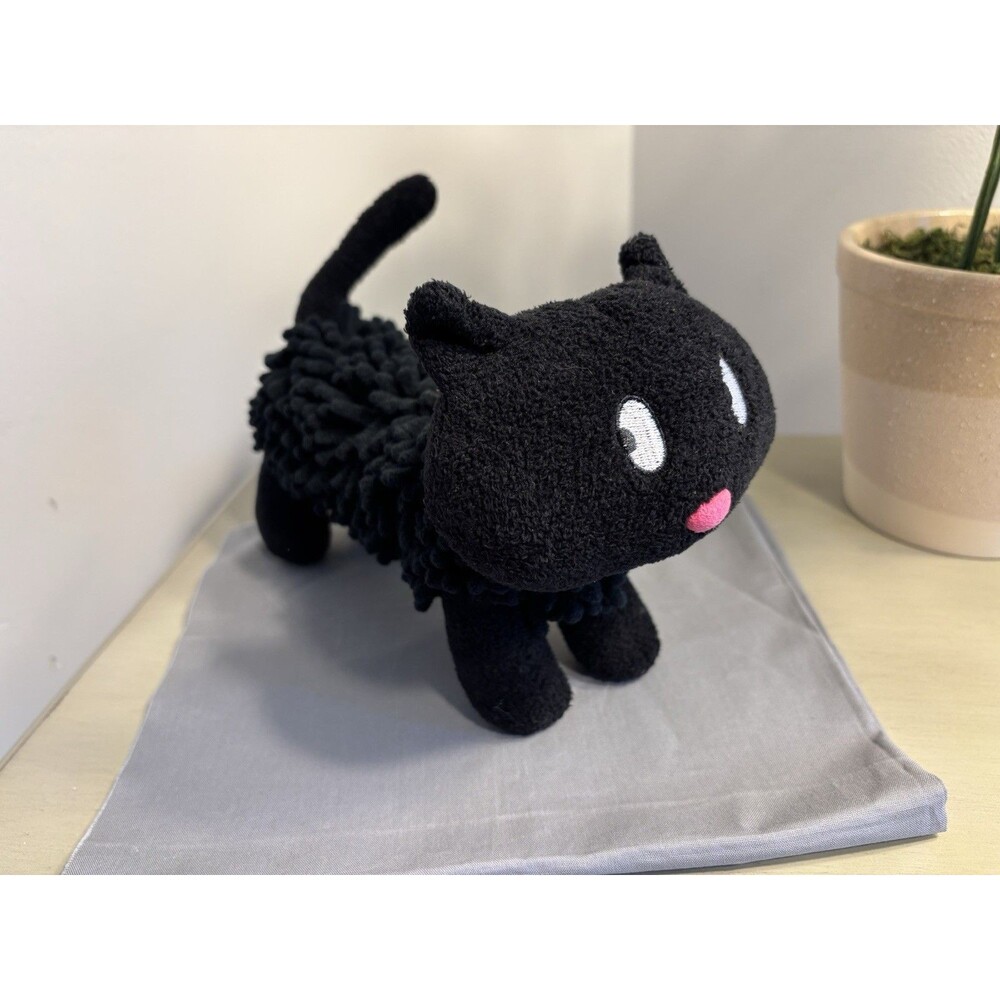 Rare Little Jellycat Scatty Catty Black Plush Cat 10" Embroidered Eyes Retired